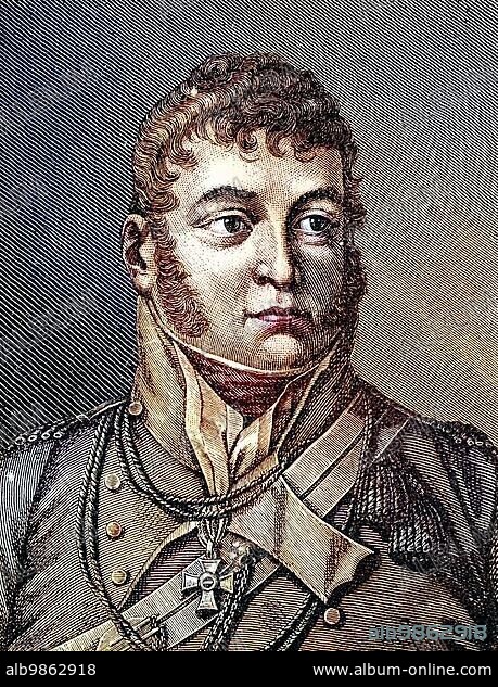 Karl Philipp Prince von Schwarzenberg, 15 April 1771, 15 October 1820, was an Austrian field marshal, as well as ambassador to St. Petersburg and Paris, digital improved reproduction of an original 19th century print.