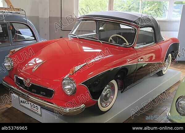 Maico 500 Sport vintage car, ErfinderZeiten: Auto- und Uhrenmuseum, Time of Innovators: Museum of Cars and Clocks, Schramberg, Black Forest, Baden Wuerttemberg, Germany, Europe.