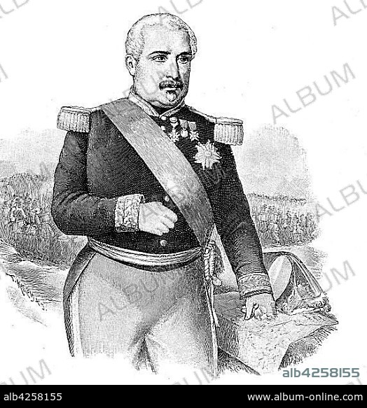 Aimable-Jean-Jacques Pelissier, since 1856 Duke of Malakoff, November 6, 1794, May 22, 1864, woodcut, France, Europe.