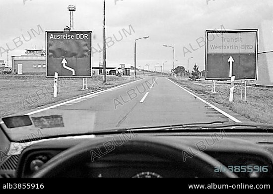 Inner German border, point of entry, Wartha-Herleshausen, A4, Wartha, Thuringia, Germany, Europe.