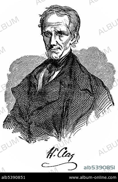 Historical drawing from the U.S. history of the 19th century, portrait of Henry Clay, 1777 - 1852, American politician and Foreign Minister.