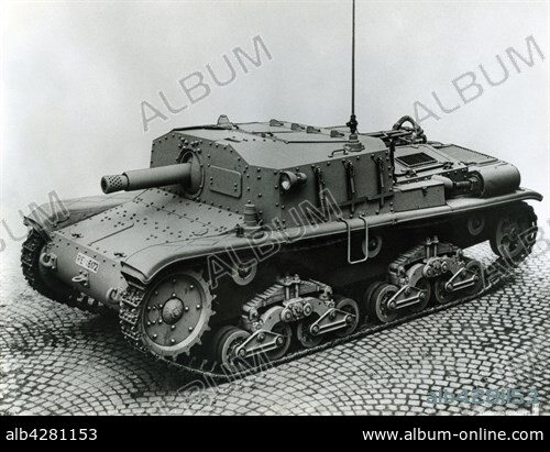 The Italian self-propelled gun 'The Semovente da 75/18', designed by Fiat-Ansaldo and used by the Italian and German army during the Second World War.. 1942.