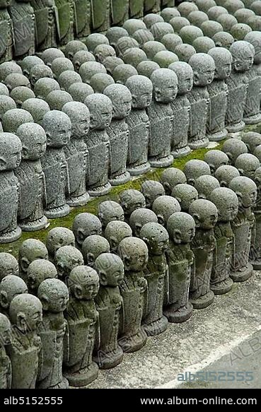 Jinzo statues, Jizo- bosatsu, rabbit dera temple, Kamakura, Japan, Asia.