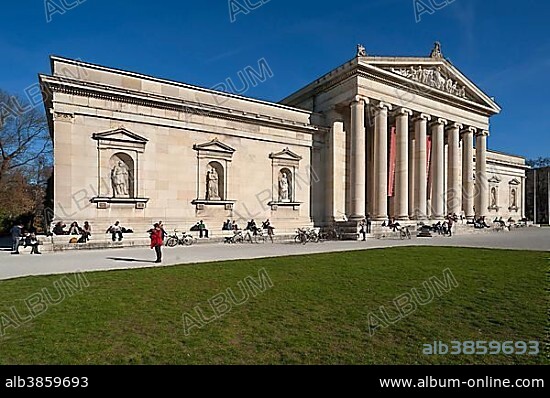 Glyptothek, architect Leo von Klenze, Königsplatz, Munich, Bavaria, Upper Bavaria, Germany, Europe.