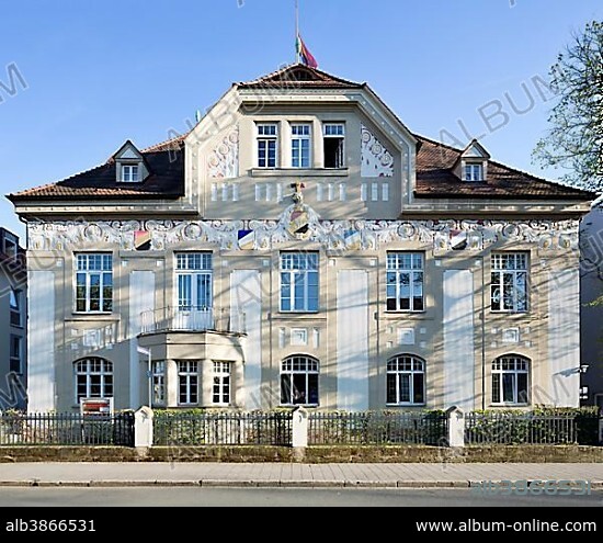 Fraternity house Germania or German house, Art Nouveau, Erlangen, Middle Franconia, Bavaria, Germany, Europe.
