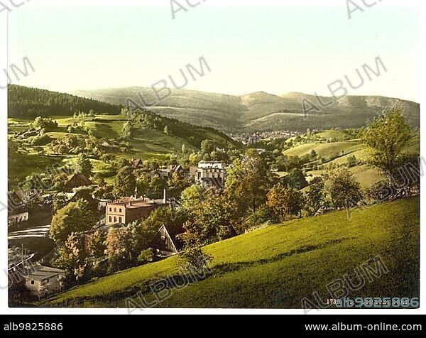 Agnetendorf in the district of Hirschberg in Lower Silesia; formerly Germany; now Jagniatkow in Poland; Germany; Historic; digitally restored reproduction of a photochrome print from the 1890s; Europe.
