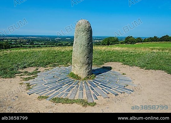 Lia Fail, stone of destiny, Hill of Tara, County Meath, Ireland, Europe.