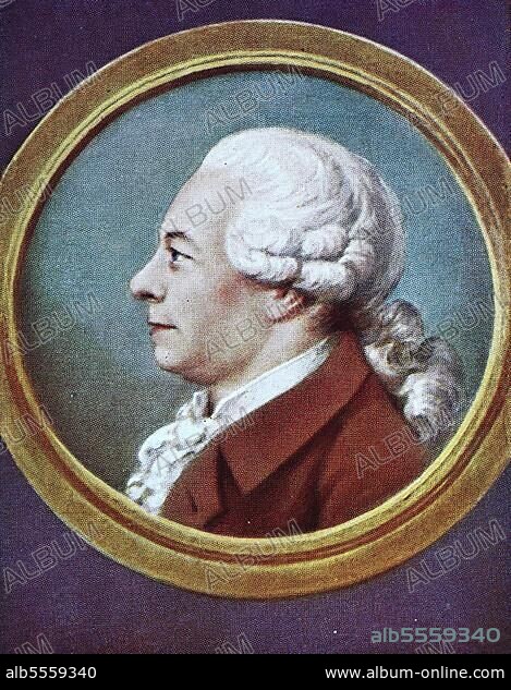 Friedrich Gottlieb Klopstock, 2. Juli 1724, 14. März 1803, war ein deutscher Dichter, Historisch, digitale Reproduktion einer Originalvorlage aus dem 19. Jahrhundert, Originaldatum nicht bekannt.