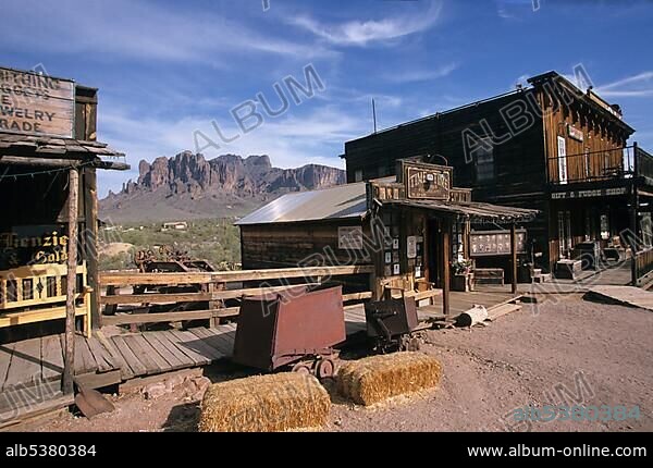 USA Arizona Apache Trail Goldfield Ghost Town Superstition Mountains.
