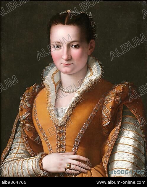 Bianca Capello de Medici, Bianca Cappello (1548 ibis 20 October 1587) an Italian Renaissance princess and mistress of Francesco I. de' Medici, painting by Alessandro Allori (31 May 1535 to 22 September 1607) was an Italian painter of Mannerism, digitally restored reproduction from an original of that period.