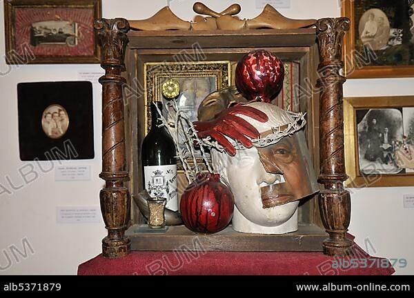 Collage artwork by Sergei Parajanov or Sergej Paradjanov, Georgian, Armenian filmmaker and artist, Museum, Yerevan, Jerewan, Armenia, Asia.