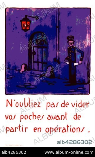 Propaganda poster for the security of the Free French Forces. 1943. France - World War II. Private collection.