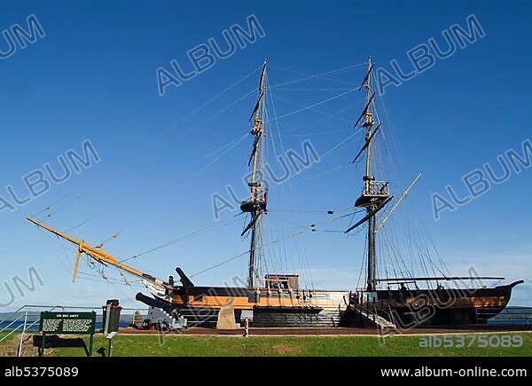 Replica of the Brig Amity sailing ship from the time of colonialization, Albany, Western Australia, Australia, Oceania.