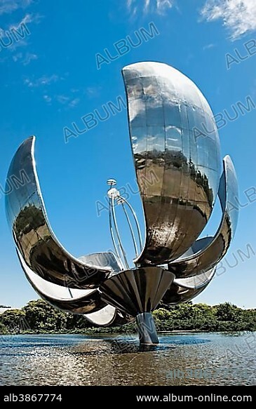 Floralis Generica, metallic sculpture representing a flower, United Nations Plaza, Buenos Aires, Argentina, South America.
