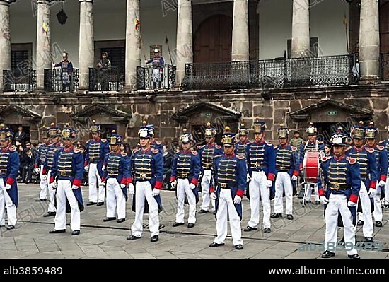 Changing of the guards, at Carondelet Presidential Palace, Quito, Ecuador, South America.