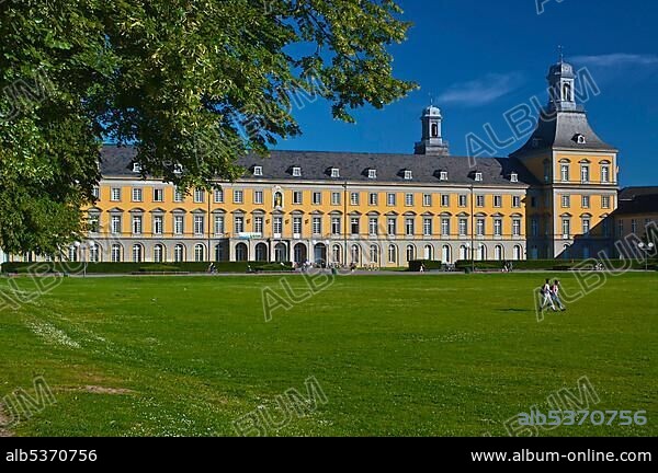 Main Building, Rhenish Friedrich Wilhelm University, a former palace of the Elector of Cologne, Bonn, North Rhine-Westphalia, Germany, Europe.