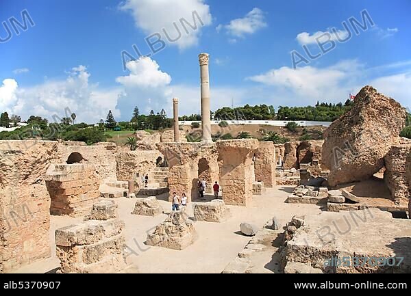 Ruins of Carthage, (Antoninus-Pius-Thermen), Carthage, Tunisia, Africa.