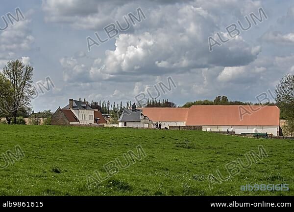 Château d'Hougoumont, farmhouse where British and other allied forces faced Napoleon's Army at the Battle of Waterloo on June 18, 1815, Braine-l'Alleud, Belgium, Europe.