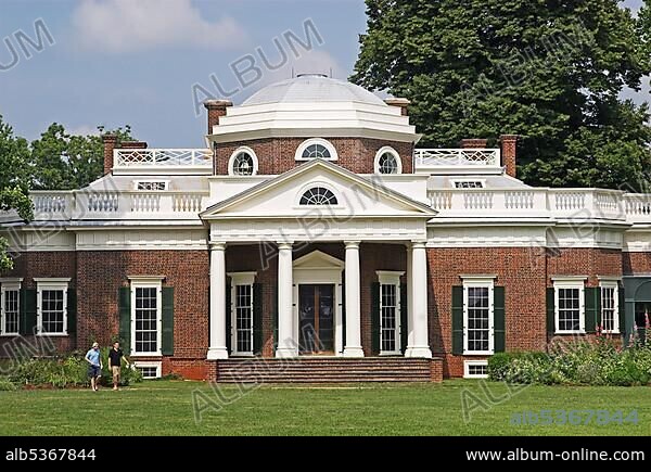 Monticello, Residence of President Thomas Jefferson, Charlotteville, Virginia, USA, North America.
