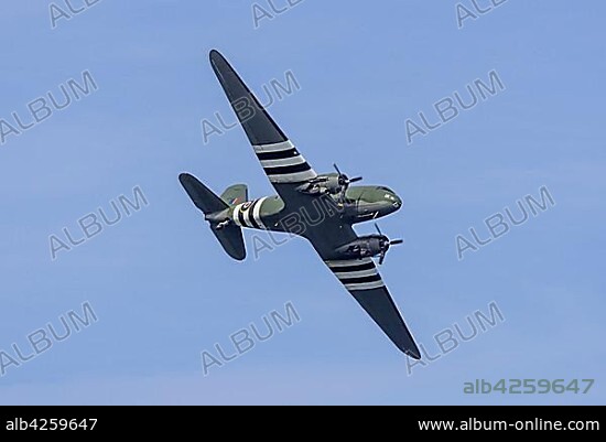 Douglas DC-3 C-47A Transport aircraft World War II of the Royal Air Force, Whitby, England, United Kingdom, Europe.