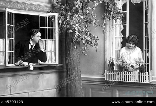 Couple, lovers couple, neighbour flirts with me neighbour, around 1920, Germany, Europe.