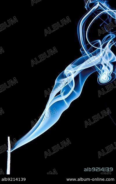 Incense stick smoke trail.