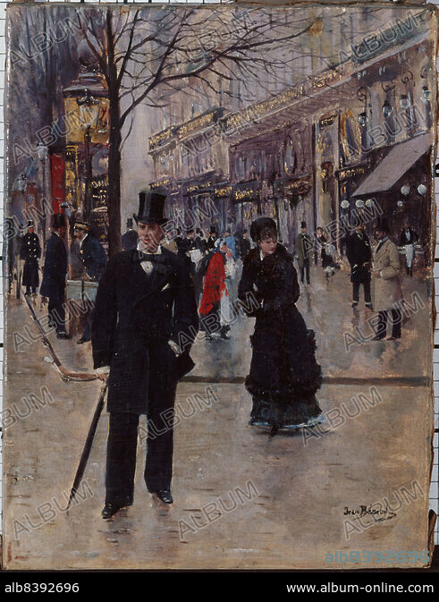 Jean Beraud、Le boulevard Saint-Denis a Le boulevard Saint-Denis à Paris by Jean Béraud - Artvee