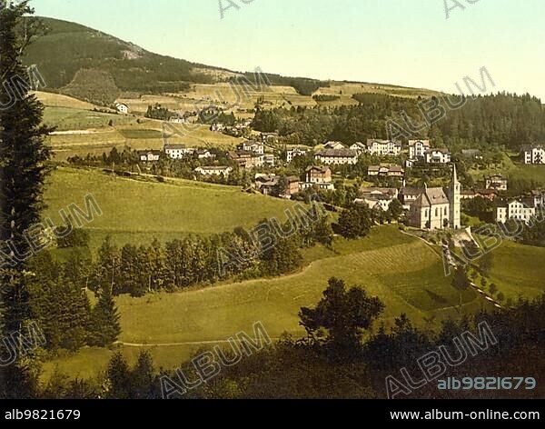 Johannisbad in the Giant Mountains; today Janske Lazne in the Czech Republic; Germany; around 1900; Historic; digitally restored reproduction of a photochromic print from the period; Europe.