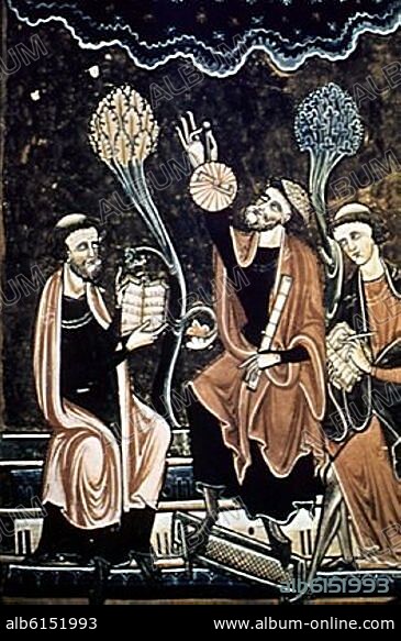 ALFONS X VON KASTILIEN DER WEISE. SALTERIO DE SAN LUIS Y BLANCA DE CASTILLA. ASTRONOMO MEDIEVAL - S XIII.