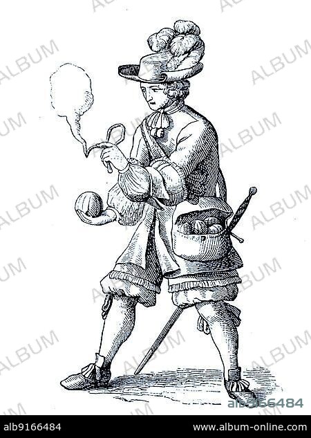 Grenadier from 1670, France, History of Fashion, Costume History, Historical, digitally restored reproduction from a 19th century original, Europe.
