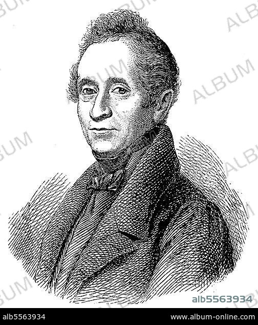 Joseph Karl Benedikt Freiherr von Eichendorff, 10. März 1788, 26. November 1857, war ein bedeutender Lyriker und Schriftsteller der deutschen Romantik, Historisch, digital restaurierte Reproduktion einer Originalvorlage aus dem 19. Jahrhundert.