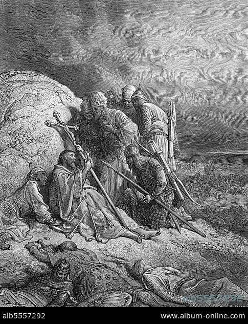 The conversion of captured peasants by the knights of the Fourth Crusade, Crusades were strategically, religiously and economically motivated wars sanctioned by the Latin Church between 1095-99 and the 13th century, Historical, digital reproduction of an original 19th century original.