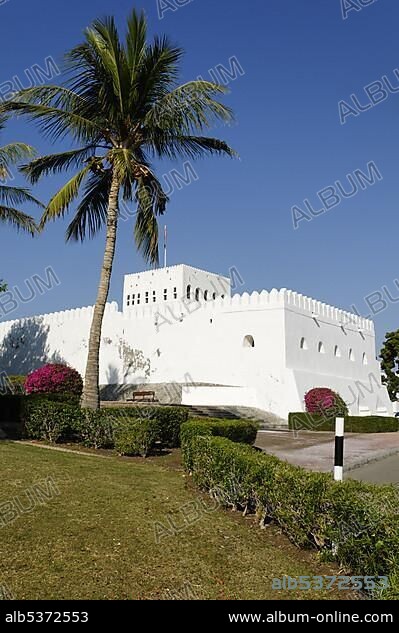 Historic adobe fortification Sohar Fort or Castle, Batinah Region, Sultanate of Oman, Arabia, Middle East.