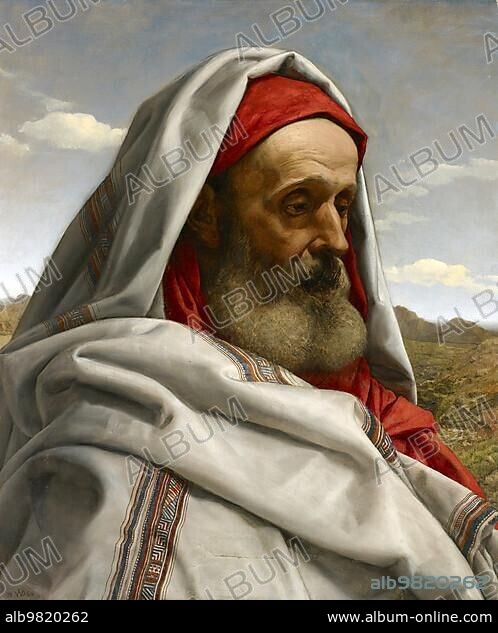 Eliezer of Damascus; Damascus; was the son of Nimrod according to the Targum; he was the head of the household of the patriarch Abraham; as mentioned in the Book of Genesis; Painting by William Dyce from 1860; Historical; digitally restored reproduction from a 19th century original.