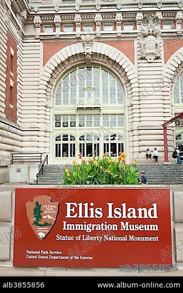 Sign, Ellis Island Immigration Museum, New York, USA, North America.