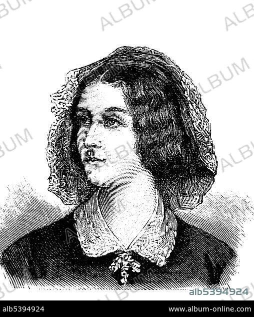 Elizabeth Rosanna Gilbert, also known as Lola Montez, 1821 - 1861, Irish dancer and mistress of King Ludwig I. of Bavaria, who made her Countess Marie of Landsfeld in 1847, wood engraving, around 1880.