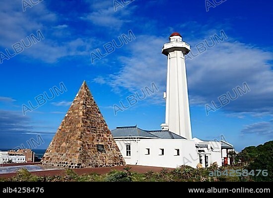The Donkin Reserve with Pyramid and Lighthouse, Route 67, Arts-Culture-Heritage-Trail in honour of Nelson Mandela, Port Elizabeth, Eastern Cape, South Africa, Africa.