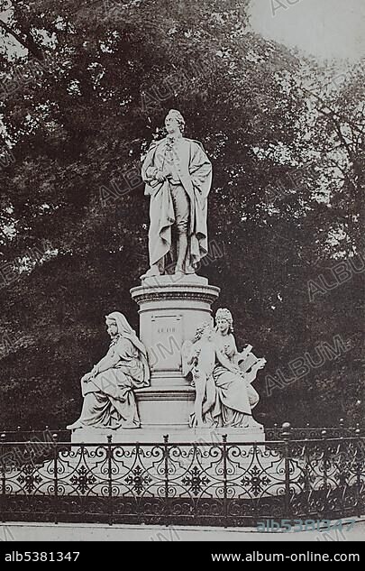 Goethe monument in the Tiergarten park, Berlin, Germany, historical image, about 1899, Europe.