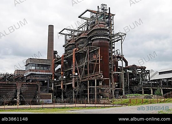 Former smelting plant, steel works, industrial site, Phoenix West, Hörde, Dortmund, Ruhr district, North Rhine-Westphalia, Germany, Europe.