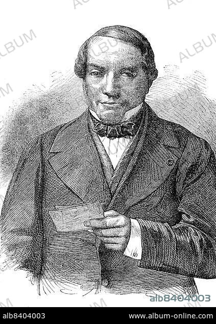 Jakob Mayer Rothschild (later James de Rothschild) (15 May 1792 - 15 November 1868) was the founder of the French branch of the influential Rothschild banking family, Historic, digitally restored reproduction of an original 19th century artwork, exact original date not known.