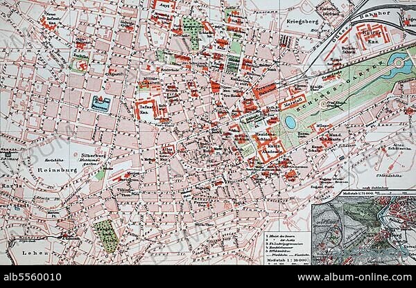 Stadtplan, 1892, Stuttgart, Deutschland, digital restaurierte Reproduktion einer Originalvorlage aus dem 19. Jahrhundert.