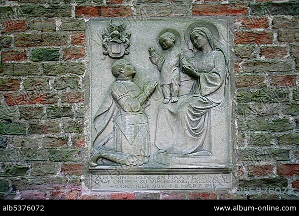 Roll of honour Max Ferdinand Graf Droste zu Vischering, castle Vischering, Germany, North Rhine-Westphalia, Muensterland, Luedinghausen, Europe.