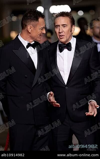 Cannes, France, 17.5.2024: Julian McMahon and Nicolas Cage at the premiere of The Surfer on the red carpet of the Palais des Festivals during the 77th Cannes International Film Festival. The 77th Cannes International Film Festival will take place from 14 to 25 May 2024, Europe.