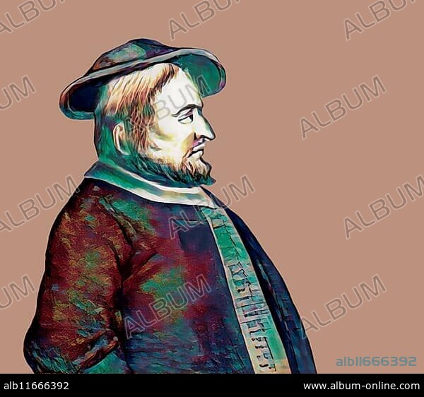 Portrait of Bernhard Krechting, German leader of the Münster Anabaptists, digitally edited.