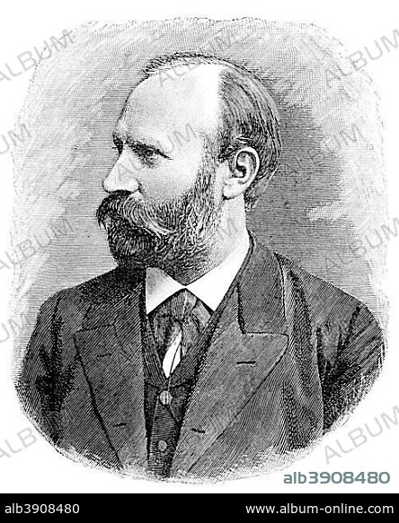 Heinrich Wilhelm Gottfried von Waldeyer-Hartz, 6 October 1836, 23 January 1921, a German anatomist, famous for consolidating the neuron theory of organization of the nervous system and for naming the chromosome, Professor and doctor, woodcut from the year 1888, Germany, Europe.