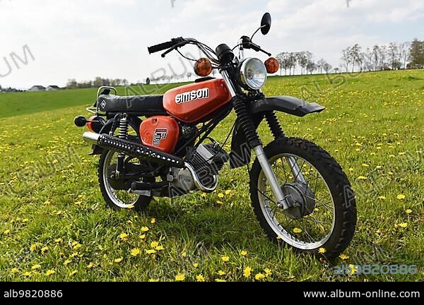 Oldtimer; DDR Moped; Mokick Simson Enduro S 51; Suhl; Thuringia; Germany; Europe.