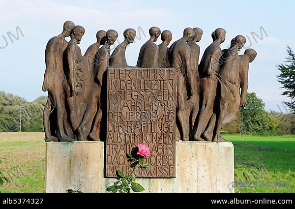 Memorial to commemorate the death march of the concentration camp prisoners of Dachau in 1945, Achmuehle, Bad Toelz Wolfratshausen district, Bavaria, Germany, Europe.