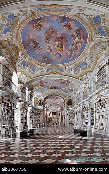 Abbey Library, Benedictine Abbey of Admont, Admont, Styria, Austria, Europe.