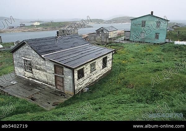 Old homes in the outpost of Battle Harbour National Historic District, Labrador