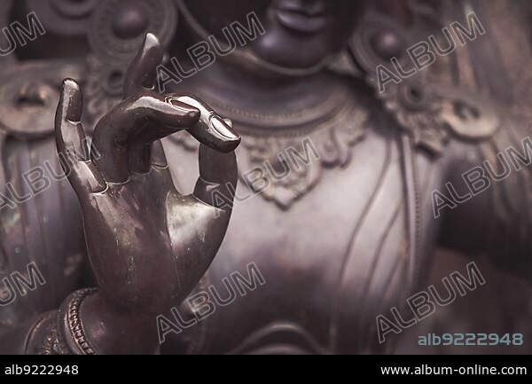 Karana mudra hand position expresses a very powerful energy with which negative energy is expelled. This hand gesture is also called warding off the evil. You can sense a very determined, focused energy just by looking at this hand gesture.